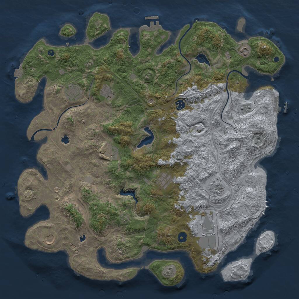 Rust Map: Procedural Map, Size: 4500, Seed: 1427120211, 16 Monuments