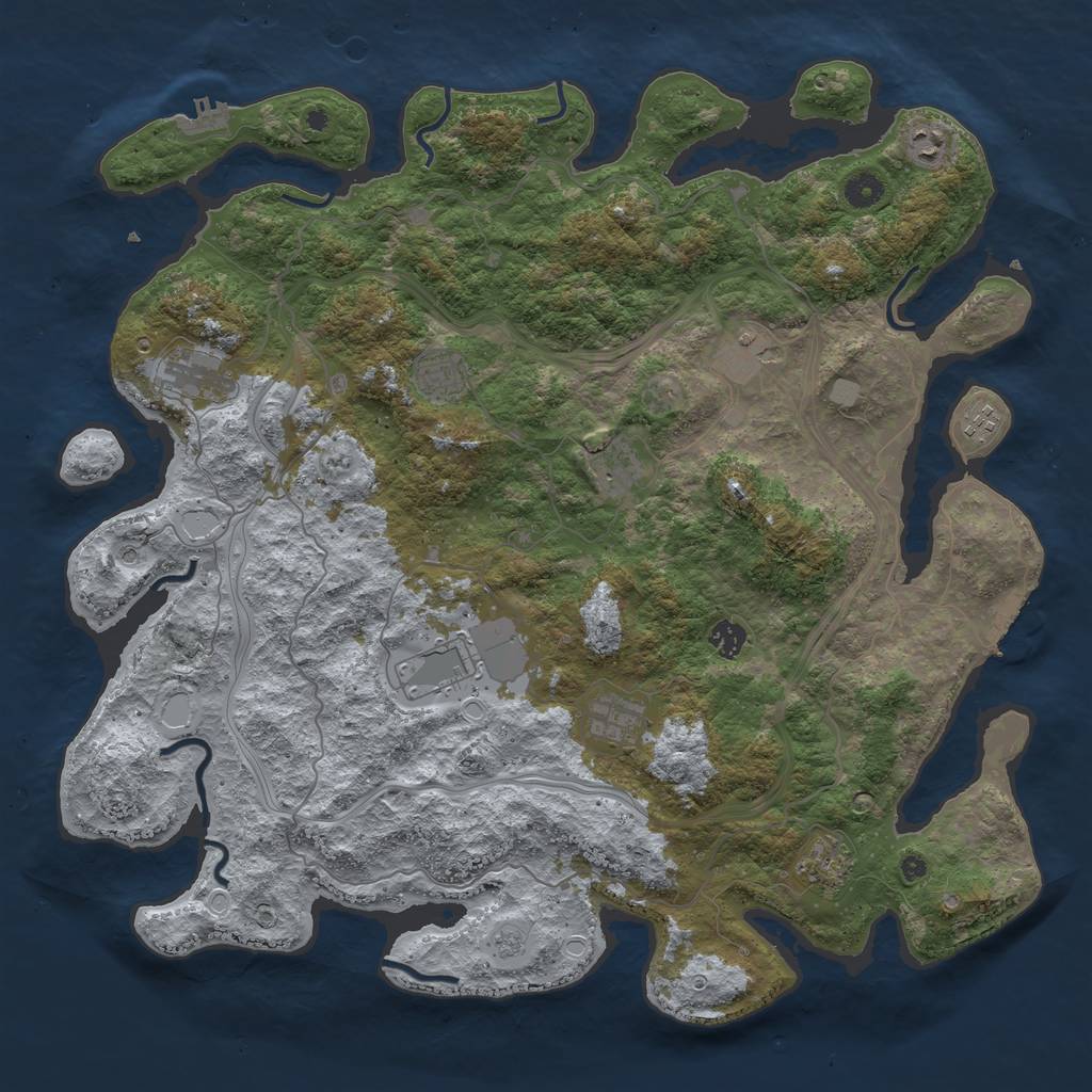 Rust Map: Procedural Map, Size: 4500, Seed: 1546504106, 17 Monuments
