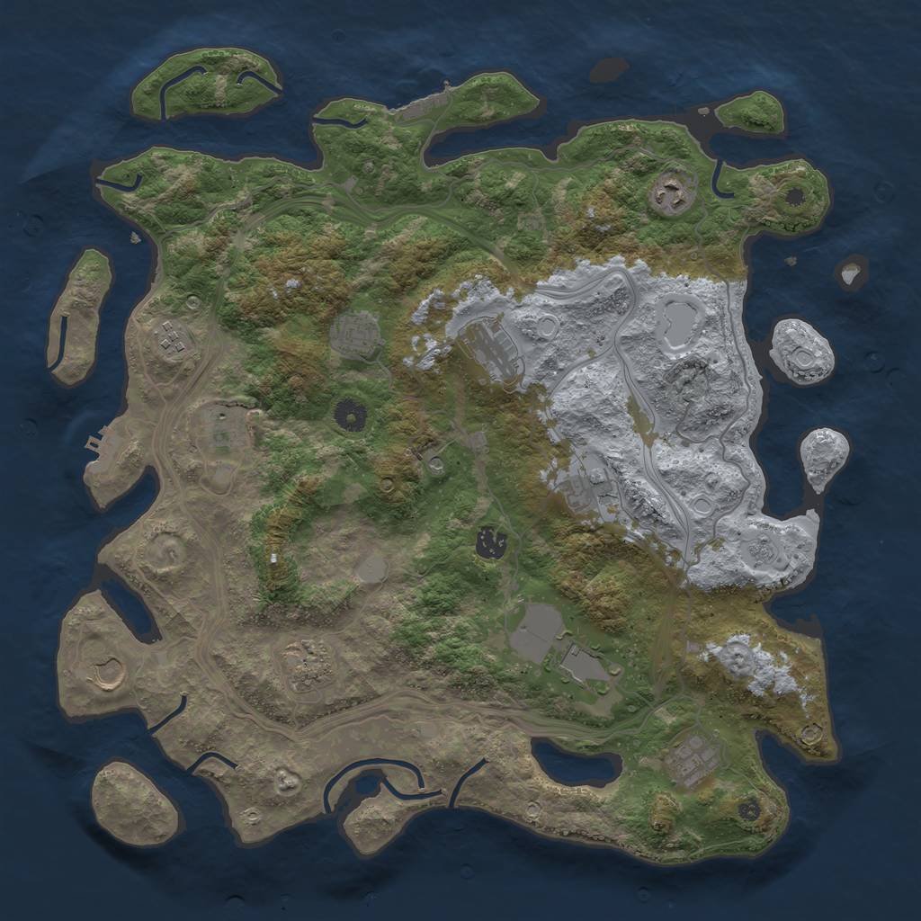 Rust Map: Procedural Map, Size: 4250, Seed: 1749390741, 18 Monuments