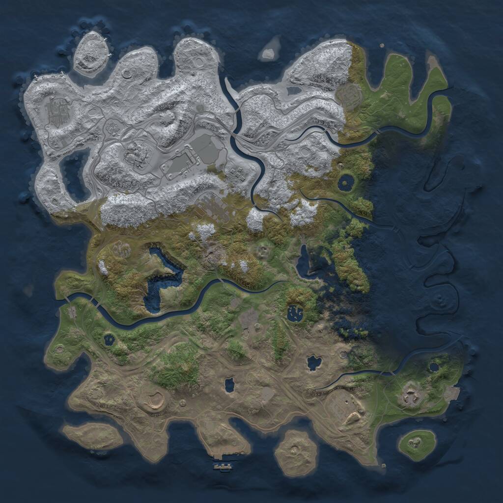 Rust Map: Procedural Map, Size: 4500, Seed: 765457241, 17 Monuments