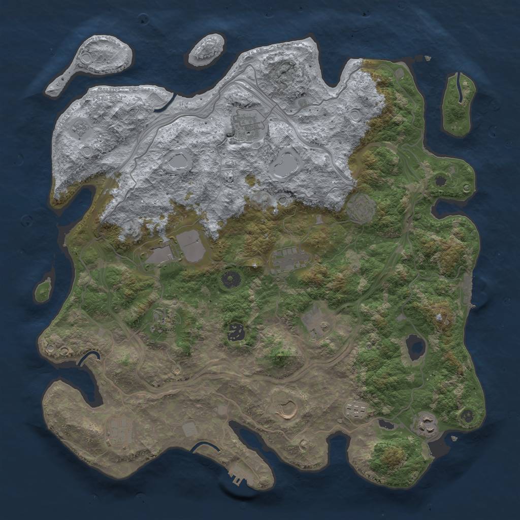 Rust Map: Procedural Map, Size: 4250, Seed: 682779091, 18 Monuments