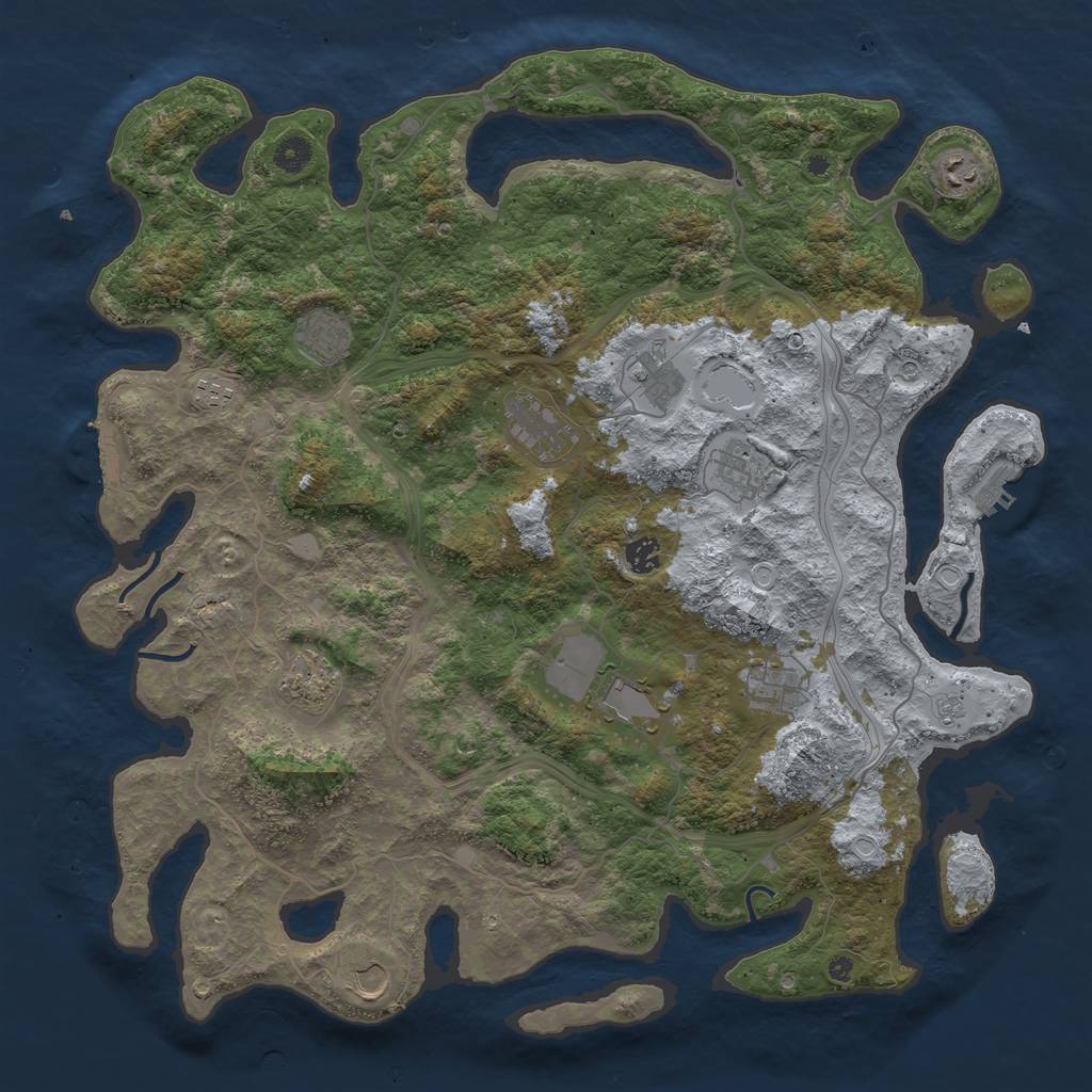 Rust Map: Procedural Map, Size: 4500, Seed: 1948194, 18 Monuments