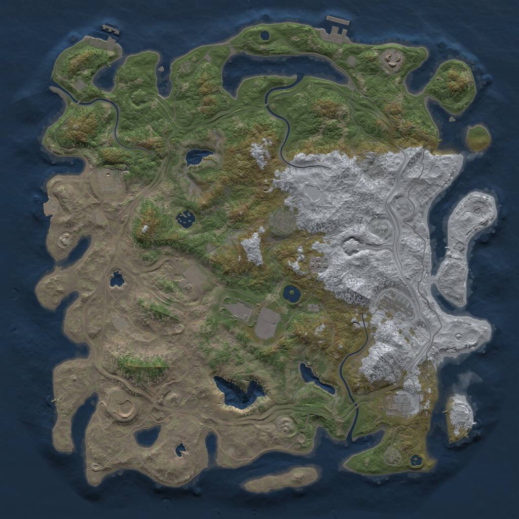 Rust Map: Procedural Map, Size: 4500, Seed: 1948194, 16 Monuments