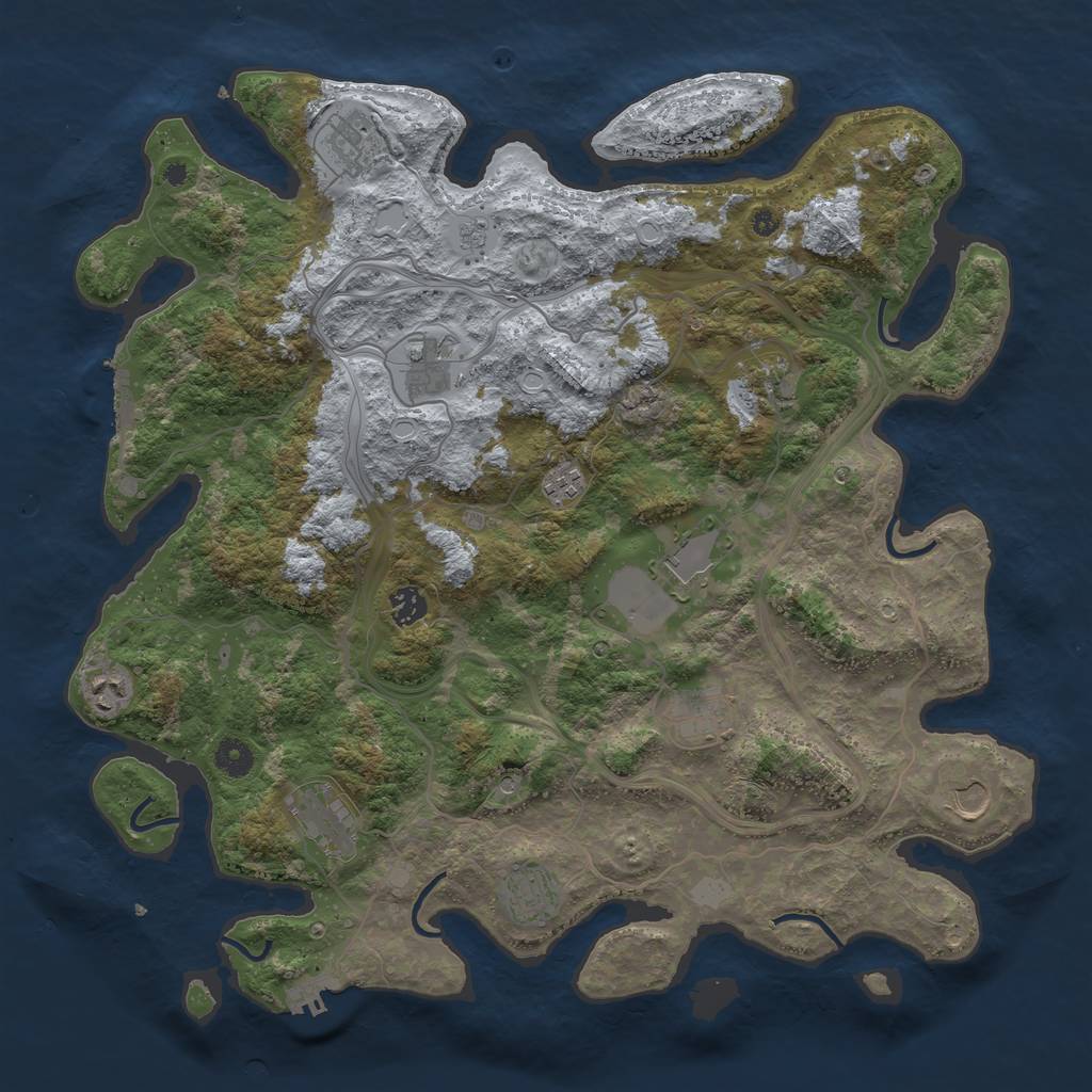 Rust Map: Procedural Map, Size: 4250, Seed: 1223150888, 18 Monuments