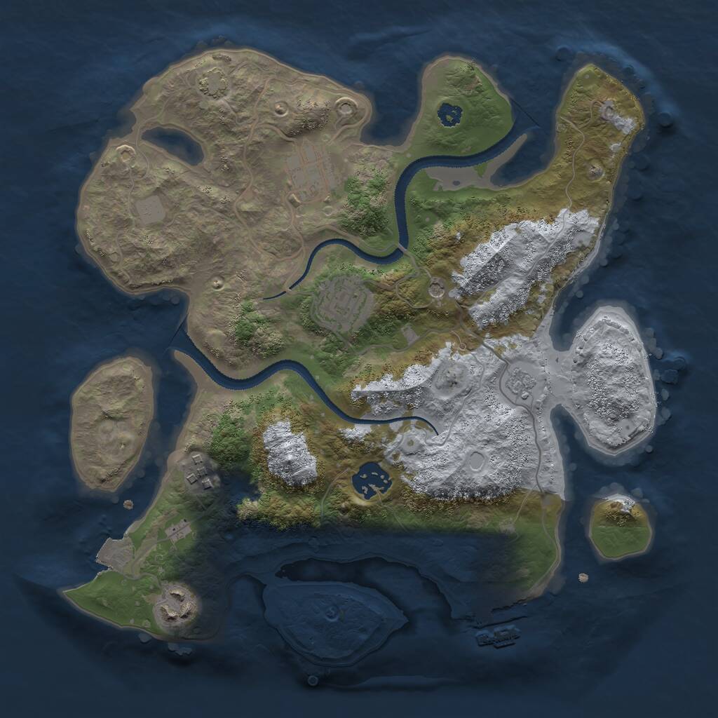 Rust Map: Procedural Map, Size: 3000, Seed: 27487708, 10 Monuments