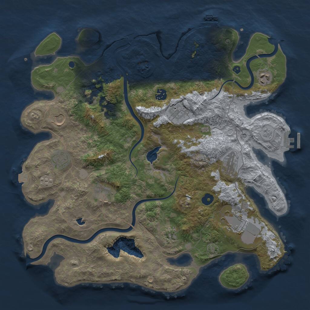 Rust Map: Procedural Map, Size: 4000, Seed: 138388015, 16 Monuments
