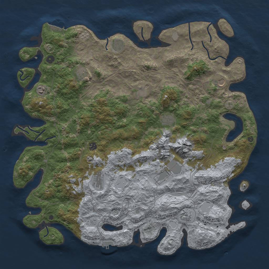 Rust Map: Procedural Map, Size: 5000, Seed: 9598, 18 Monuments