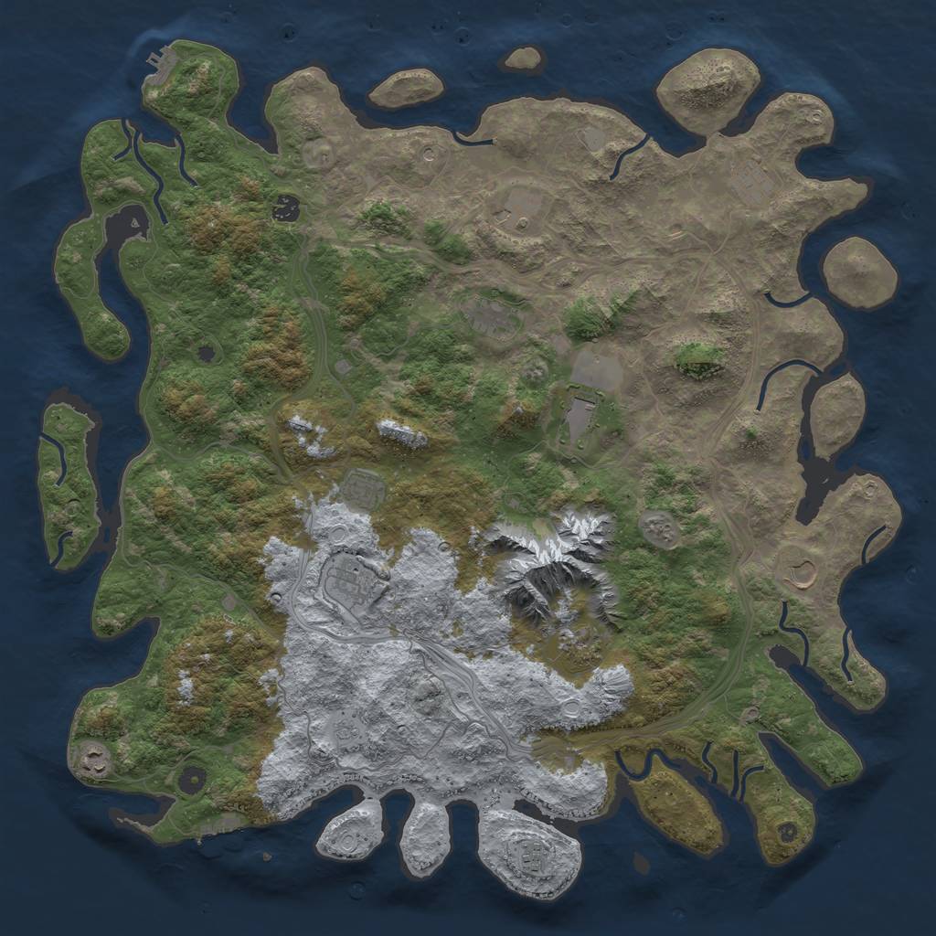 Rust Map: Procedural Map, Size: 5010, Seed: 1698500175, 18 Monuments
