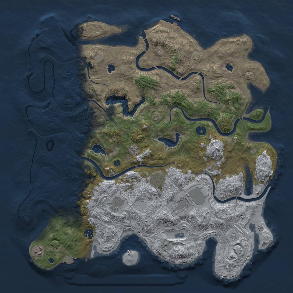 Rust Map: Procedural Map, Size: 4500, Seed: 225989731, 12 Monuments