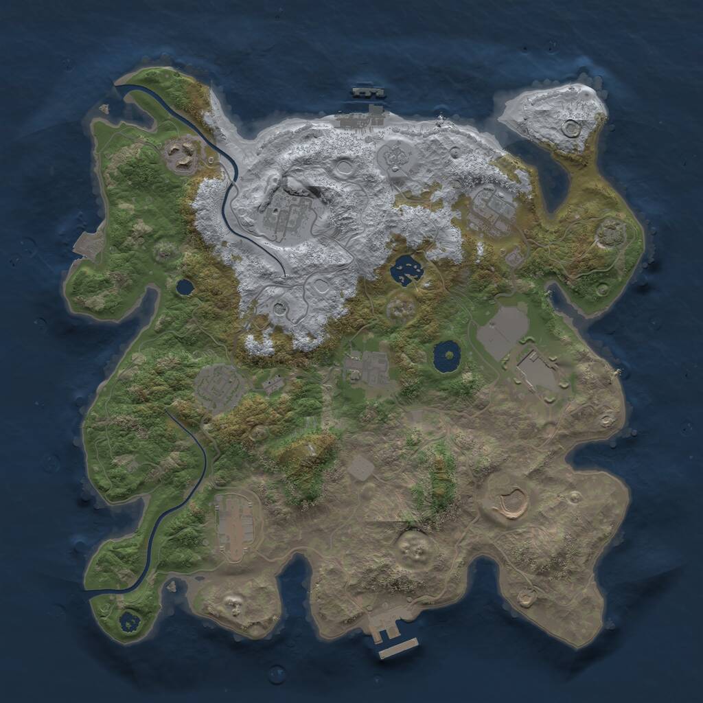 Rust Map: Procedural Map, Size: 3500, Seed: 1003361205, 15 Monuments