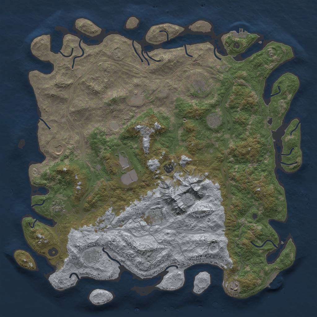 Rust Map: Procedural Map, Size: 5000, Seed: 27346563, 18 Monuments