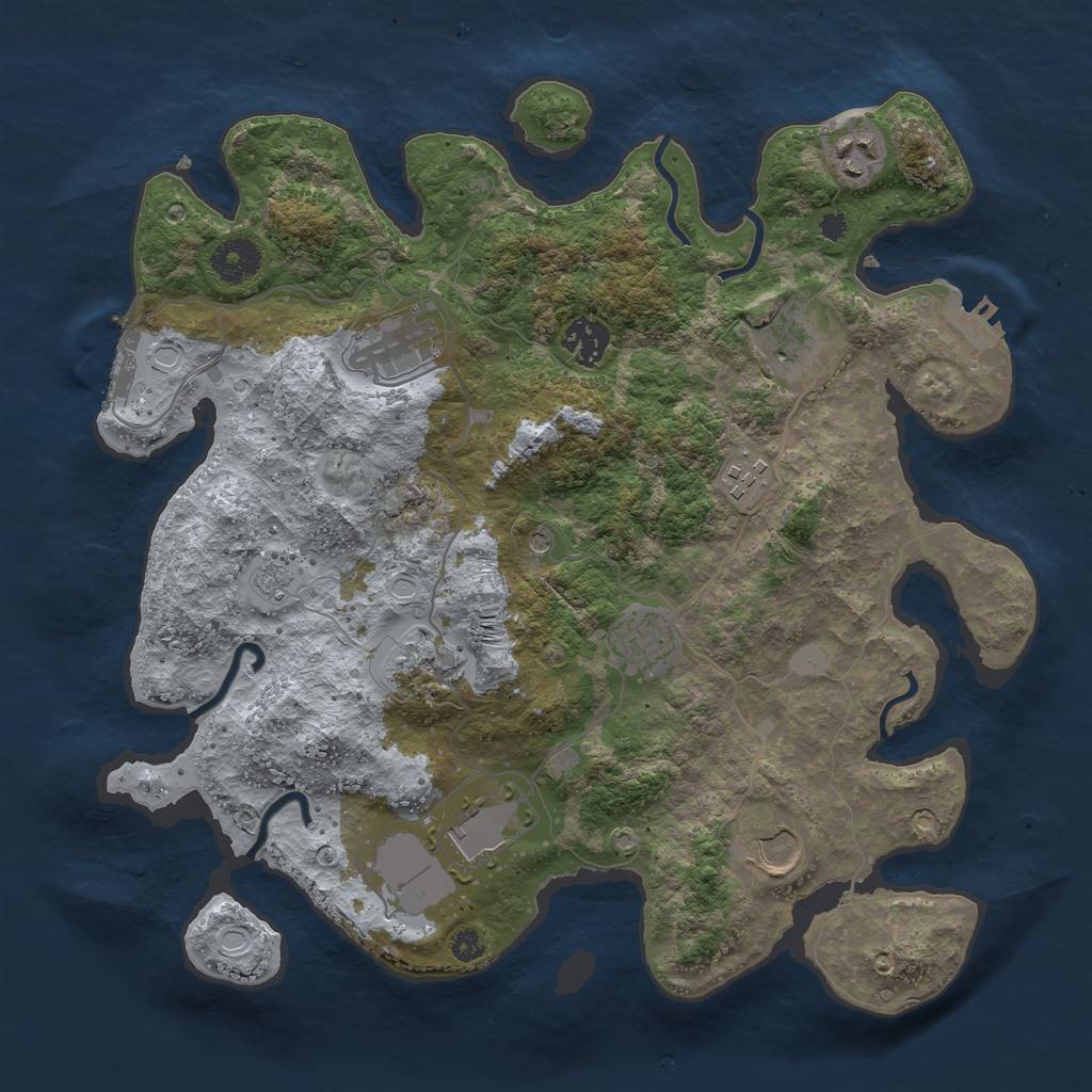 Rust Map: Procedural Map, Size: 3500, Seed: 1934247002, 16 Monuments