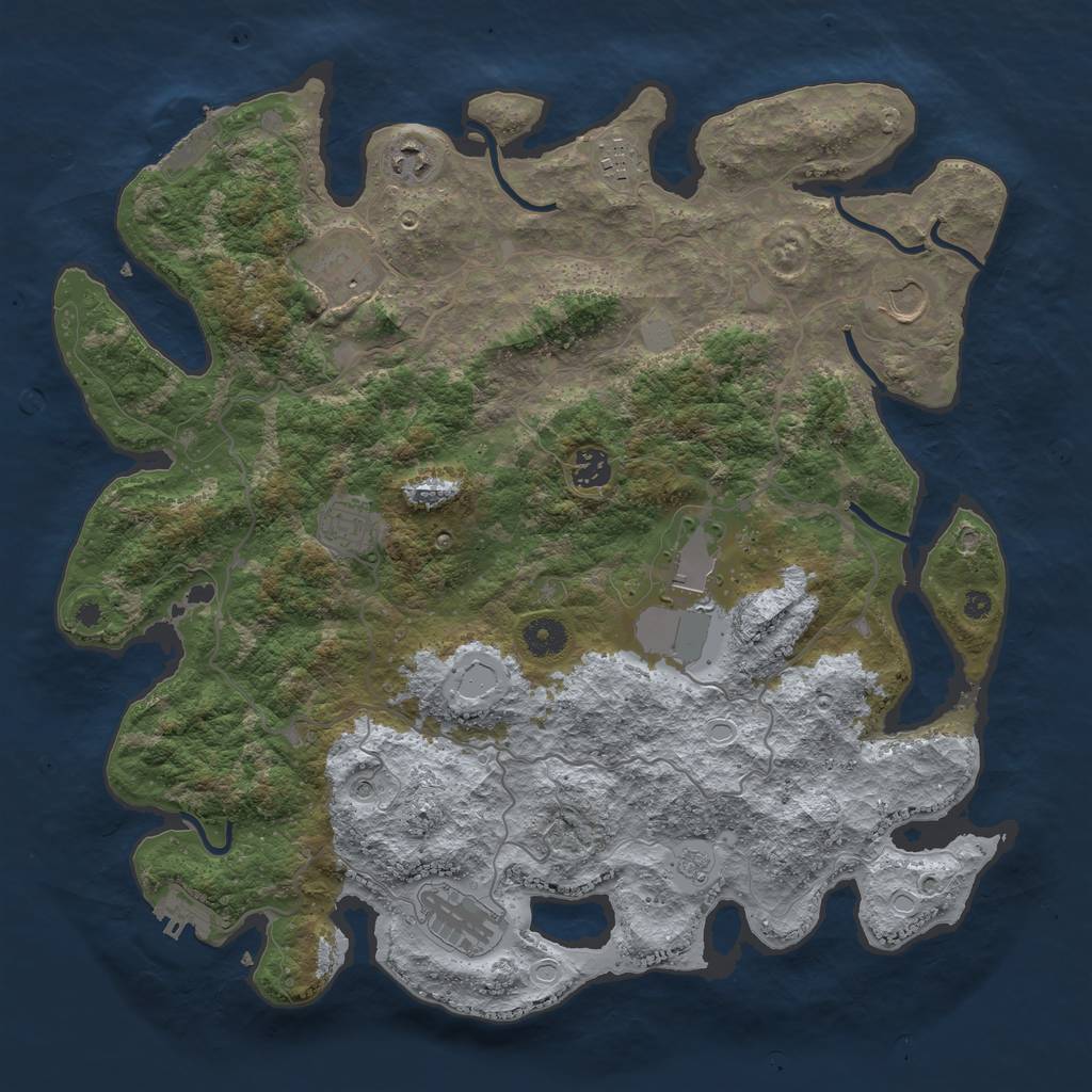 Rust Map: Procedural Map, Size: 4000, Seed: 575783339, 15 Monuments