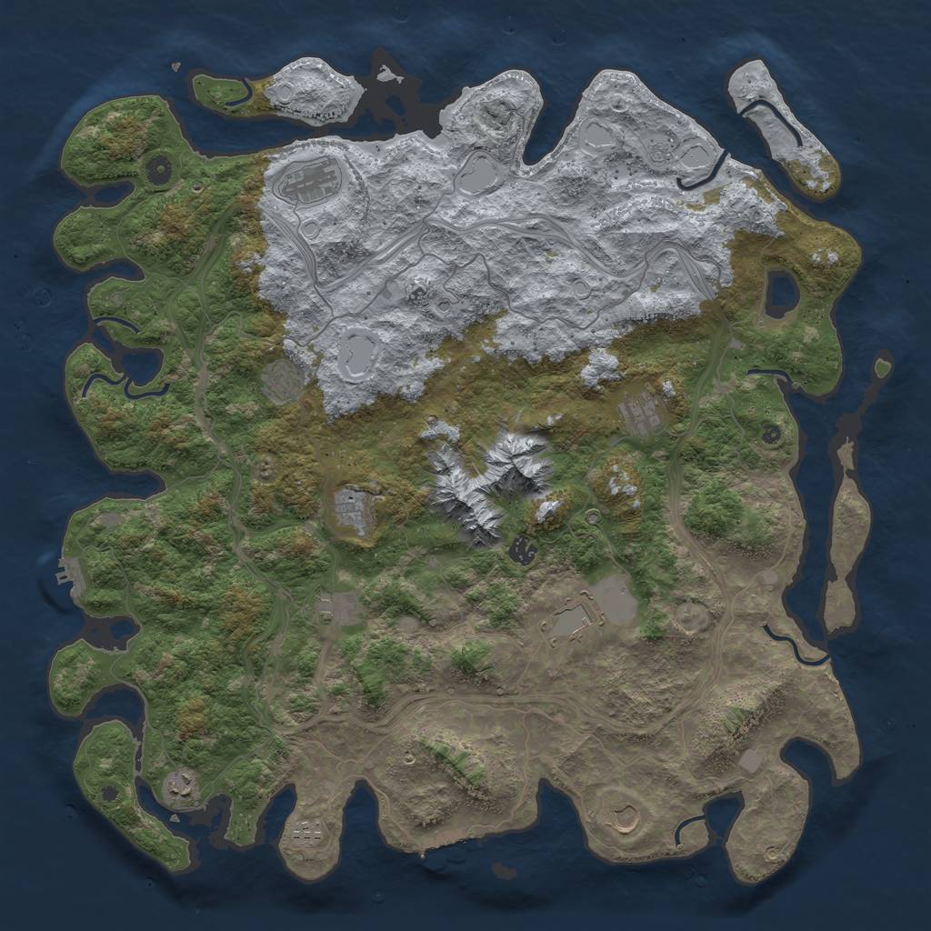 Rust Map: Procedural Map, Size: 5000, Seed: 187474138, 17 Monuments