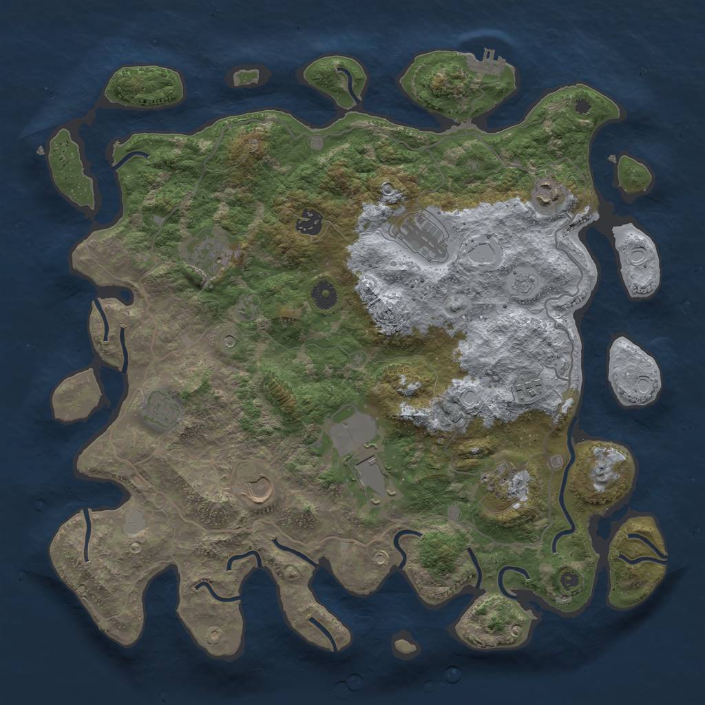 Rust Map: Procedural Map, Size: 4000, Seed: 1980463958, 15 Monuments