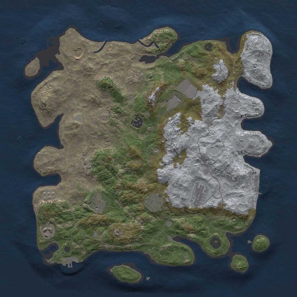 Rust Map: Procedural Map, Size: 4000, Seed: 1363341976, 16 Monuments