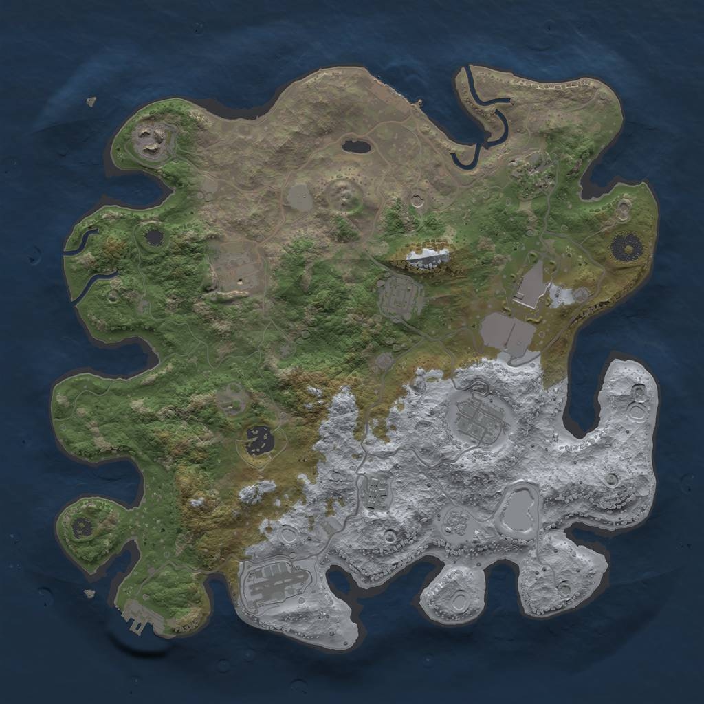 Rust Map: Procedural Map, Size: 3500, Seed: 67856, 16 Monuments