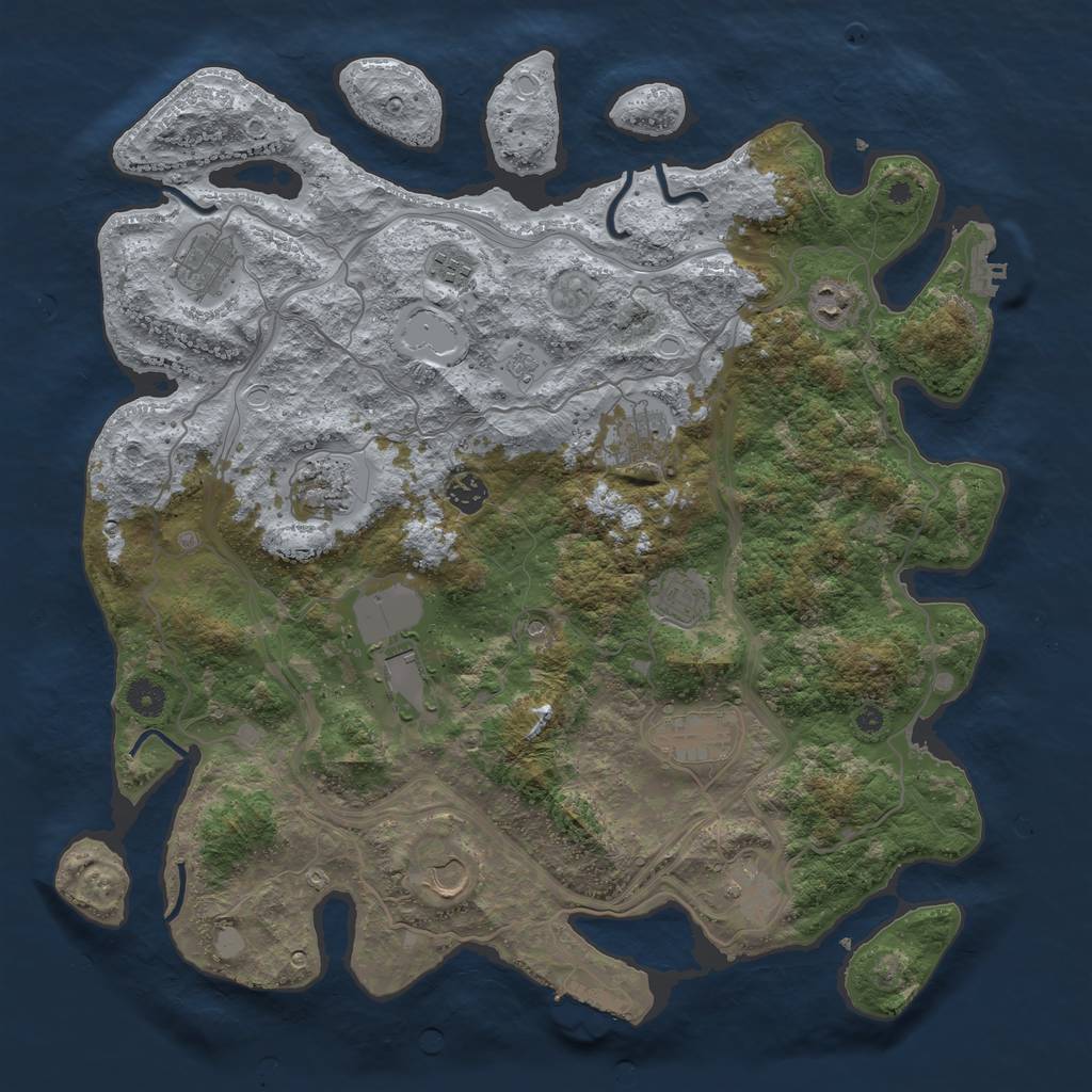 Rust Map: Procedural Map, Size: 4250, Seed: 621846765, 18 Monuments