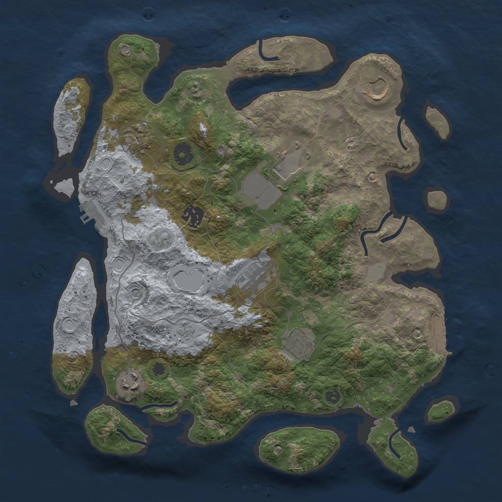 Rust Map: Procedural Map, Size: 3500, Seed: 14276, 14 Monuments