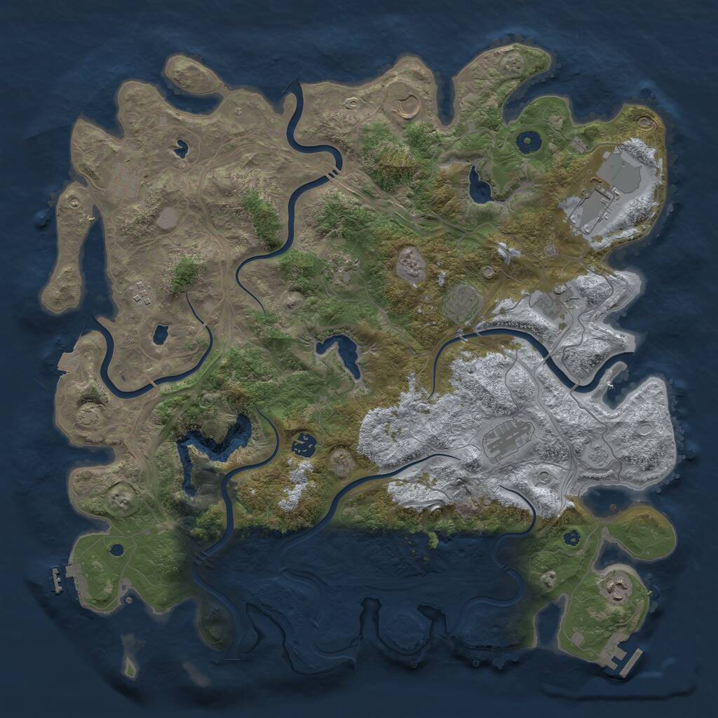 Rust Map: Procedural Map, Size: 4500, Seed: 578061787, 16 Monuments