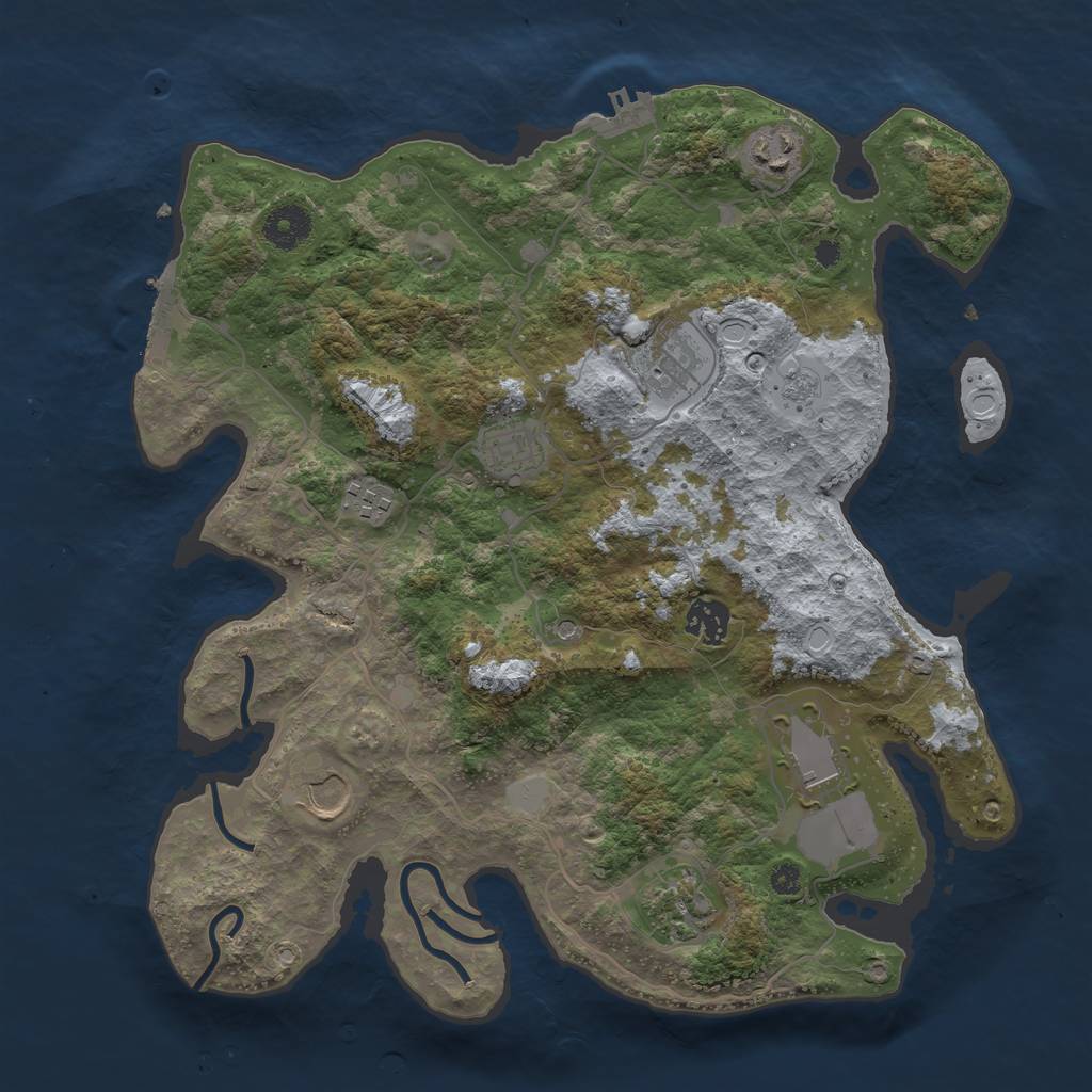Rust Map: Procedural Map, Size: 3600, Seed: 1803215156, 15 Monuments