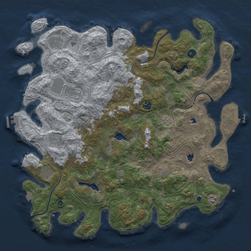 Rust Map: Procedural Map, Size: 4500, Seed: 799864608, 15 Monuments
