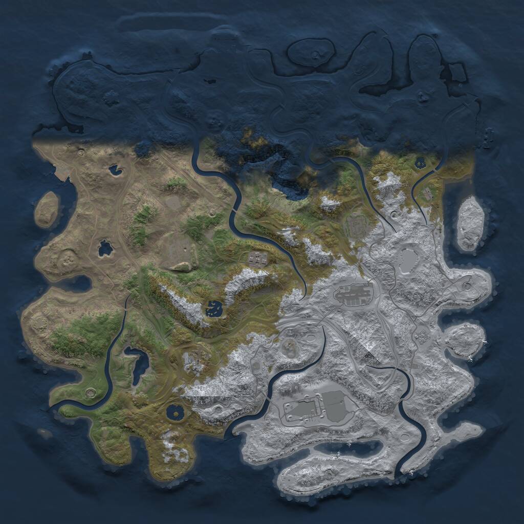 Rust Map: Procedural Map, Size: 4500, Seed: 583564396, 13 Monuments