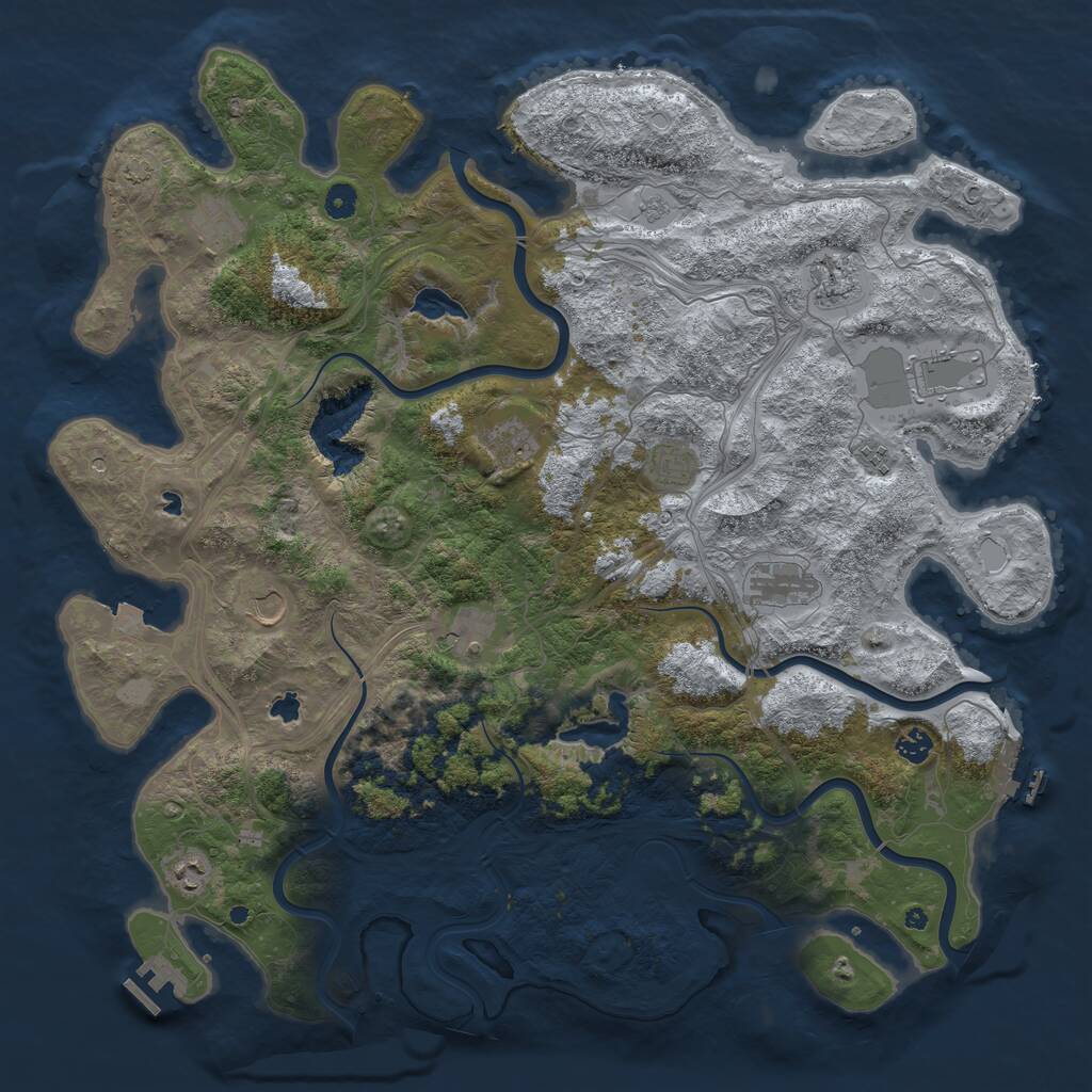 Rust Map: Procedural Map, Size: 4800, Seed: 19841776, 17 Monuments