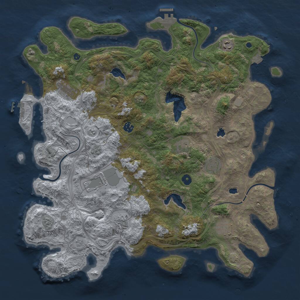 Rust Map: Procedural Map, Size: 4500, Seed: 304985373, 15 Monuments