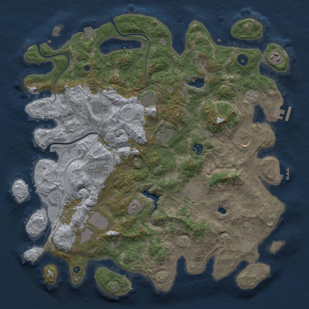 Rust Map: Procedural Map, Size: 4250, Seed: 175707048, 16 Monuments
