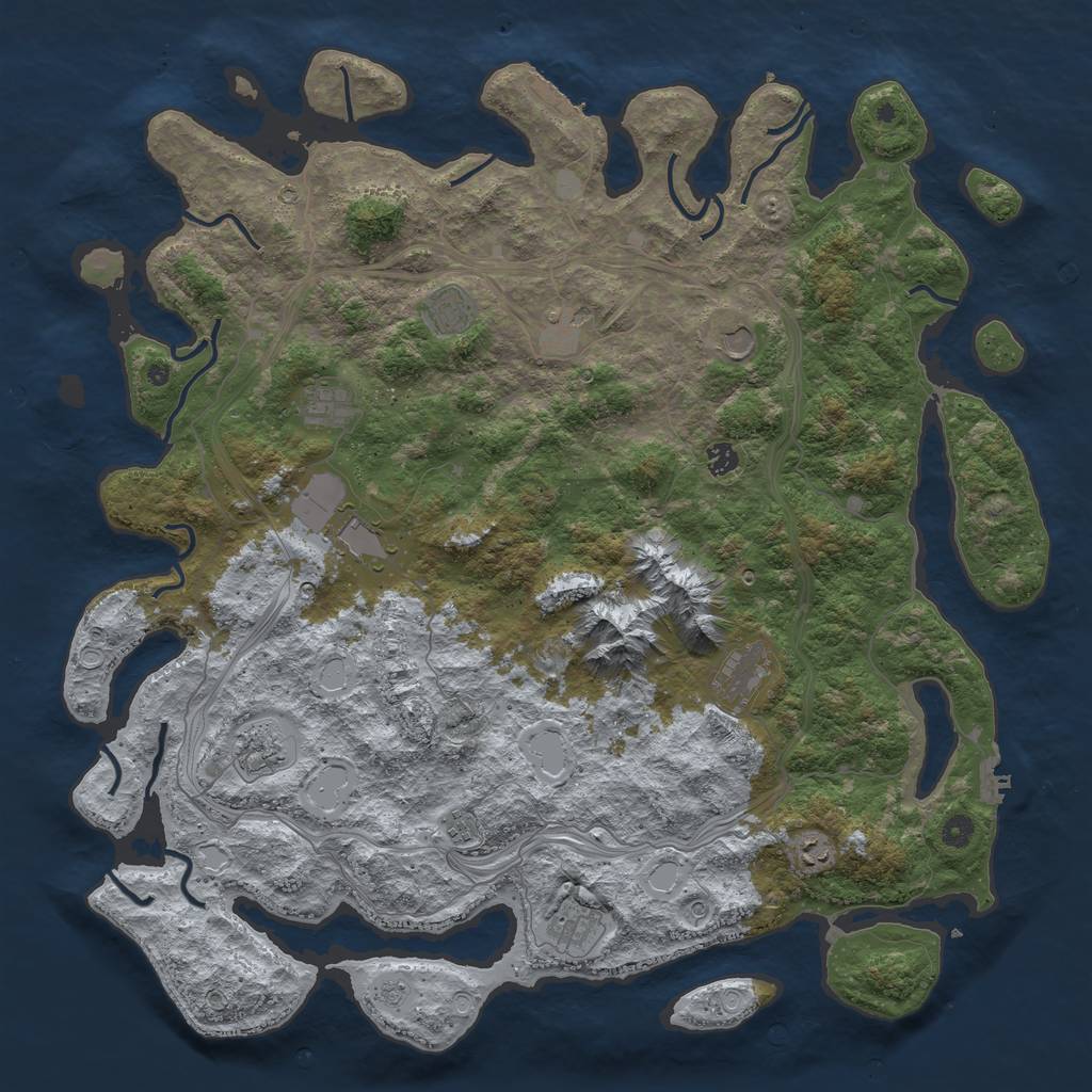 Rust Map: Procedural Map, Size: 5000, Seed: 163217777, 18 Monuments