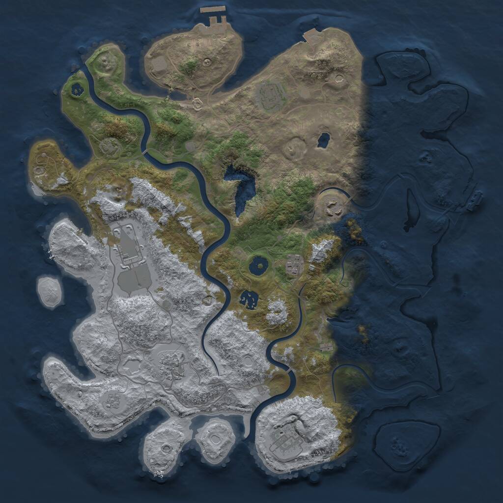 Rust Map: Procedural Map, Size: 4000, Seed: 62008825, 13 Monuments