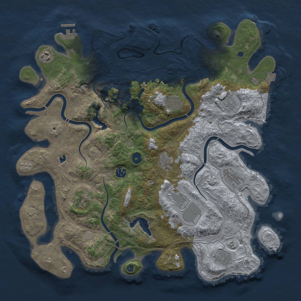 Rust Map: Procedural Map, Size: 4250, Seed: 992910025, 16 Monuments