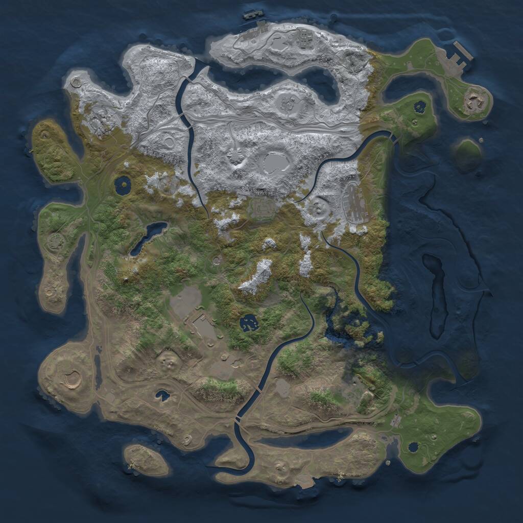 Rust Map: Procedural Map, Size: 4300, Seed: 671509836, 16 Monuments