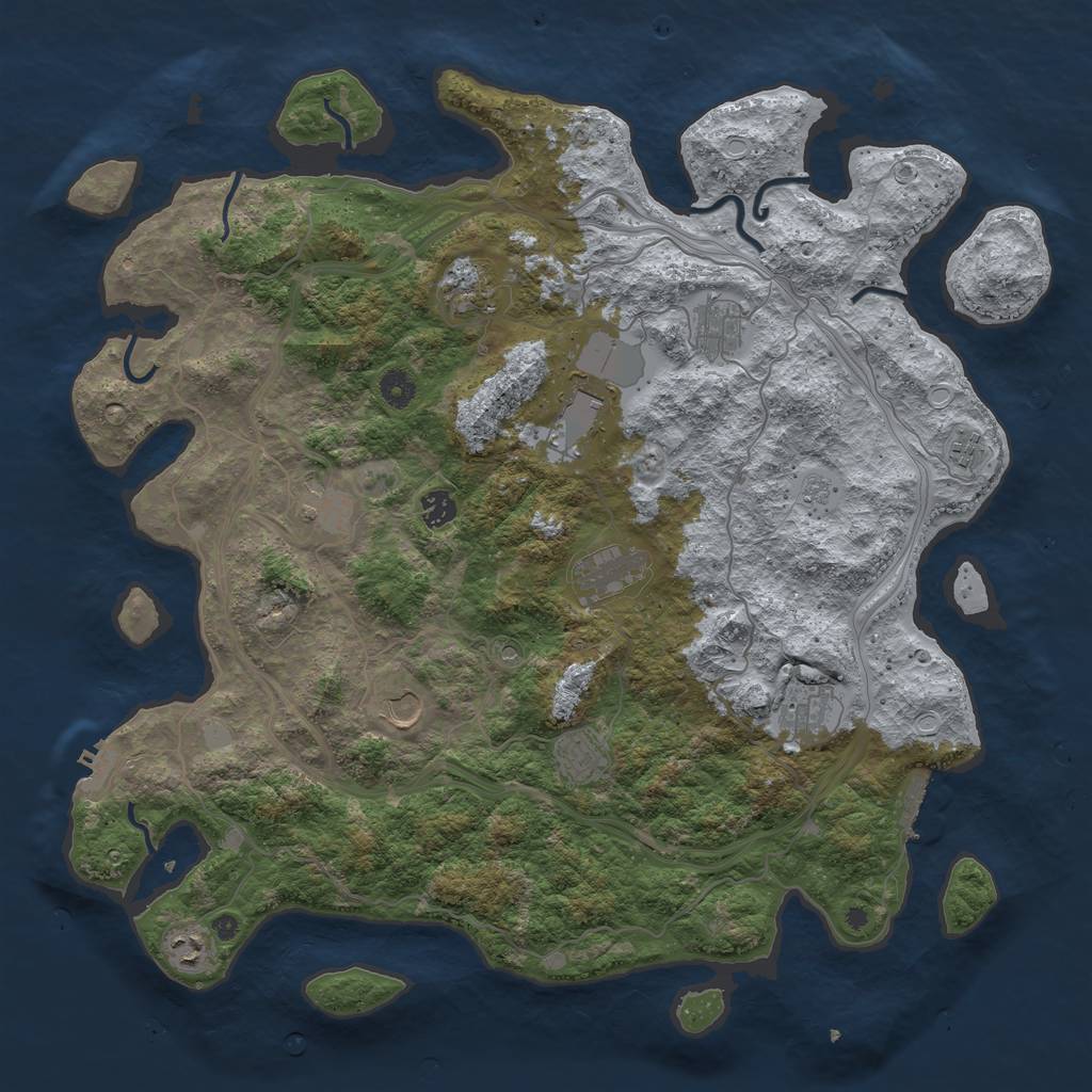 Rust Map: Procedural Map, Size: 4500, Seed: 900963397, 18 Monuments