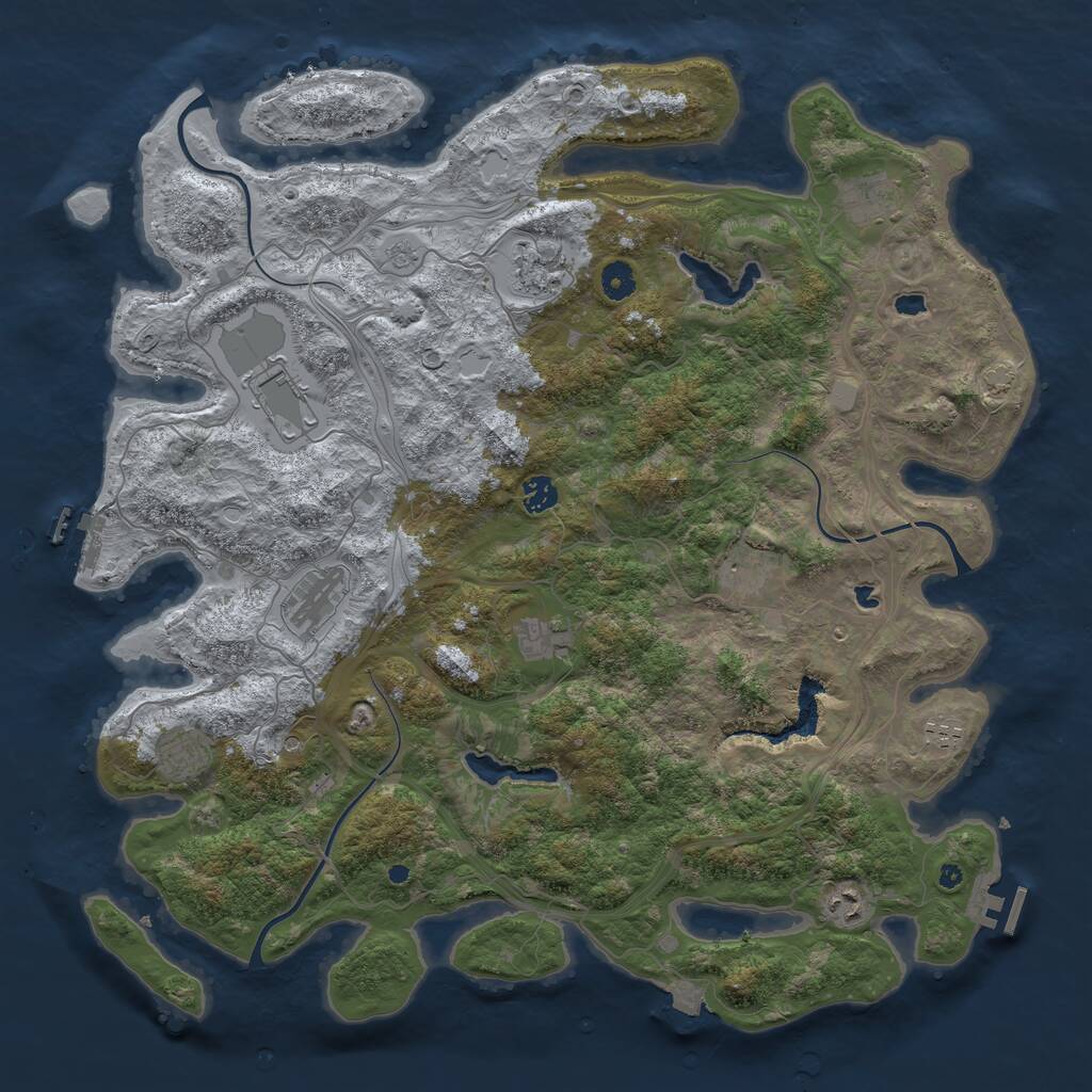 Rust Map: Procedural Map, Size: 4500, Seed: 1698145219, 16 Monuments