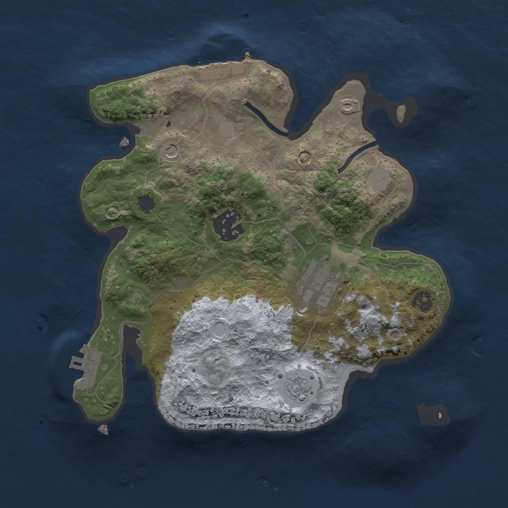 Rust Map: Procedural Map, Size: 2500, Seed: 1561809427, 9 Monuments