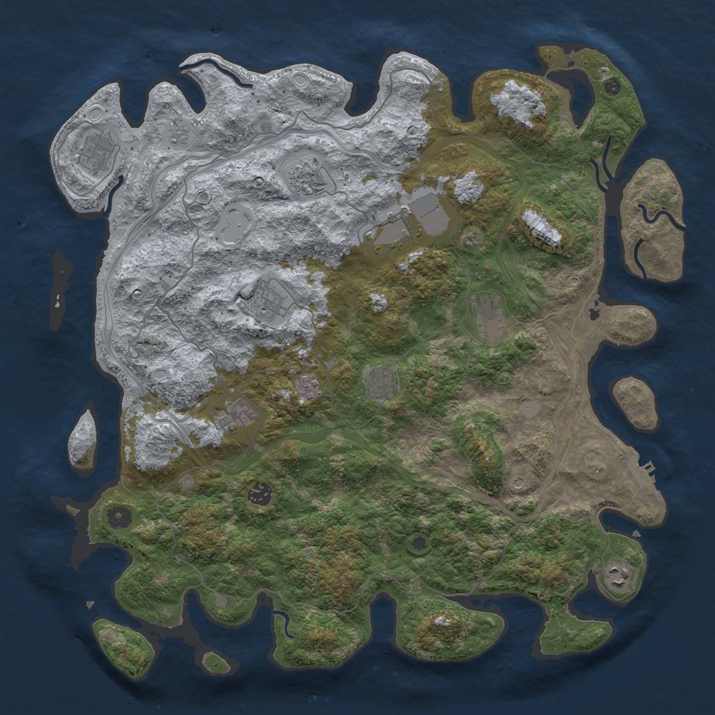 Rust Map: Procedural Map, Size: 4500, Seed: 1411650, 16 Monuments