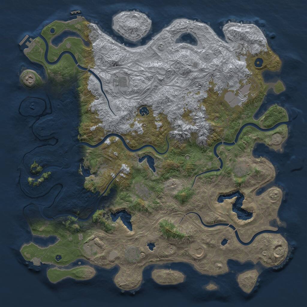 Rust Map: Procedural Map, Size: 5000, Seed: 806716073, 17 Monuments