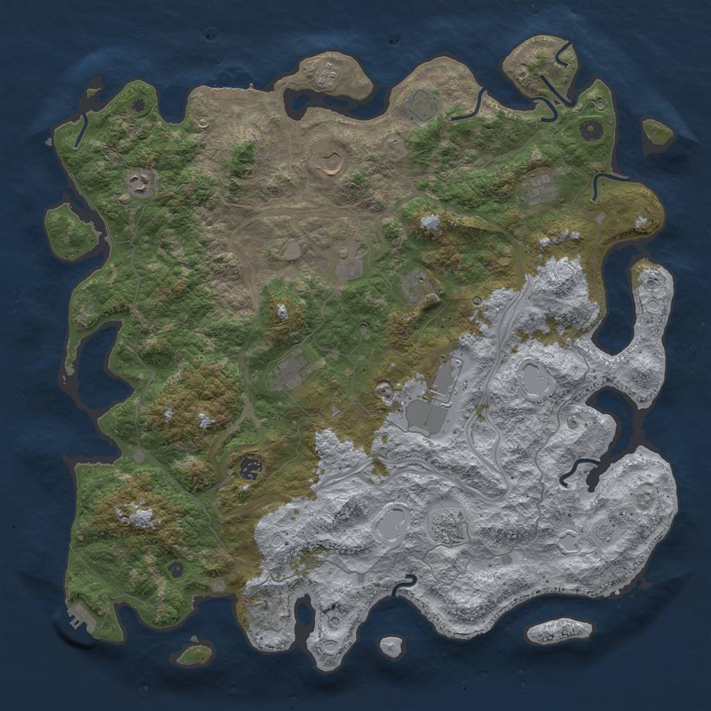 Rust Map: Procedural Map, Size: 4750, Seed: 705201511, 18 Monuments