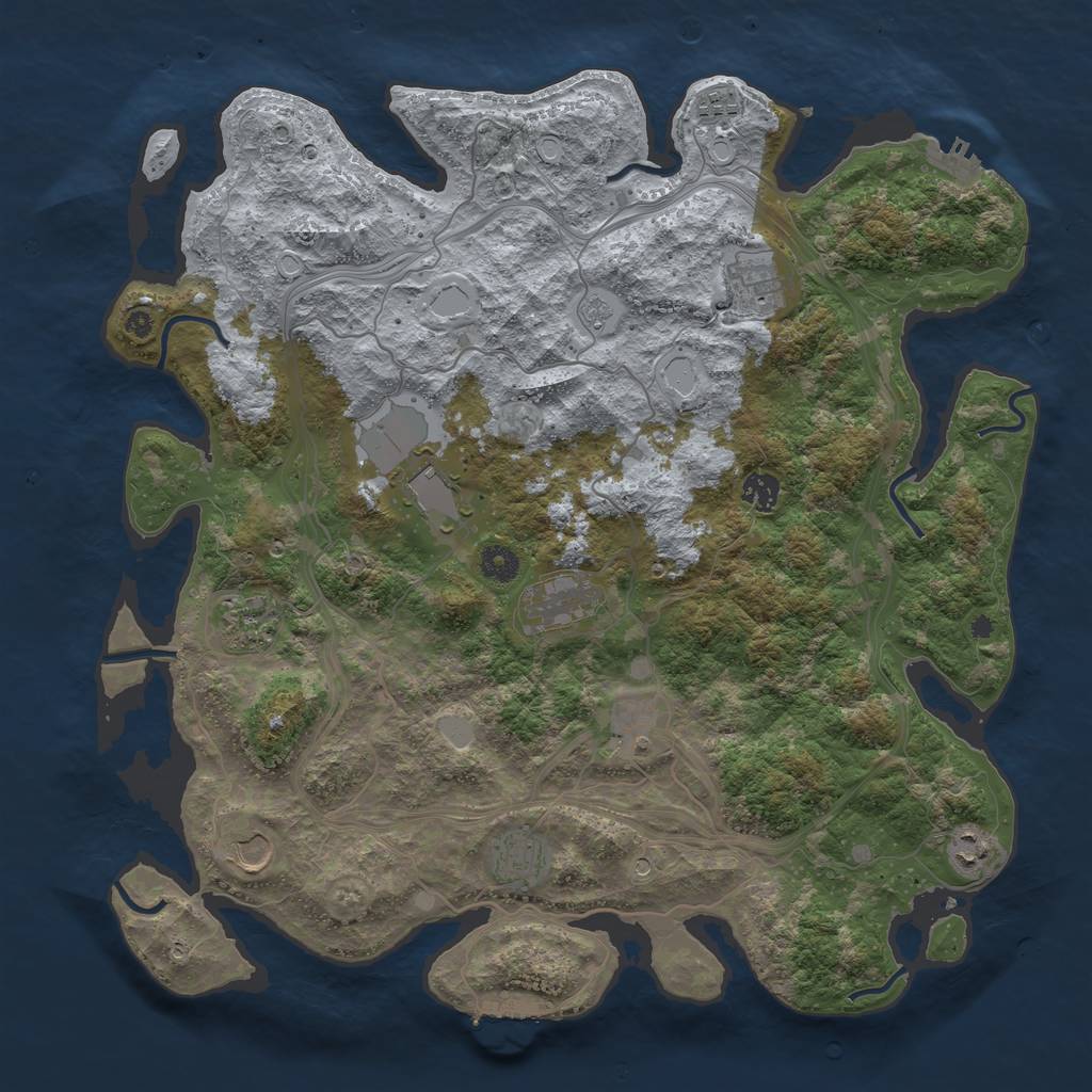 Rust Map: Procedural Map, Size: 4250, Seed: 930146232, 17 Monuments