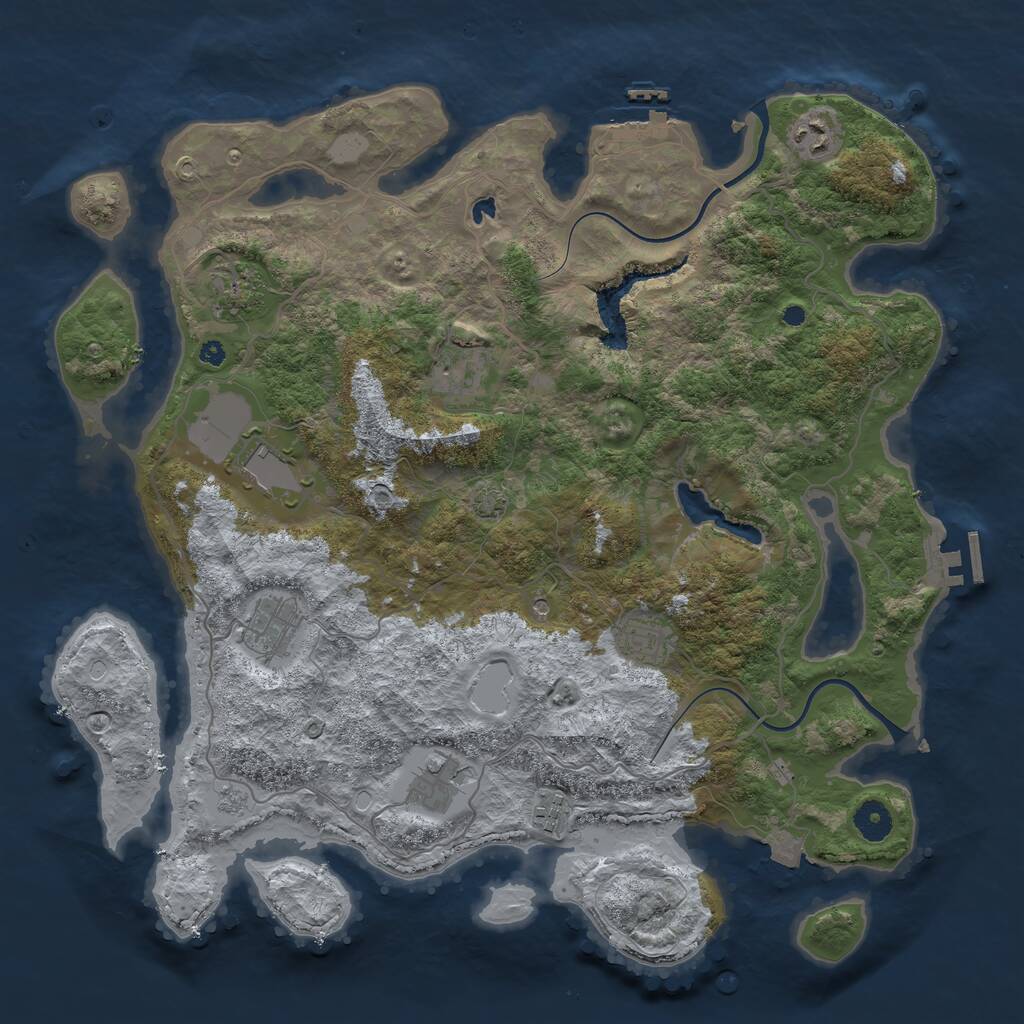 Rust Map: Procedural Map, Size: 4000, Seed: 661963137, 14 Monuments