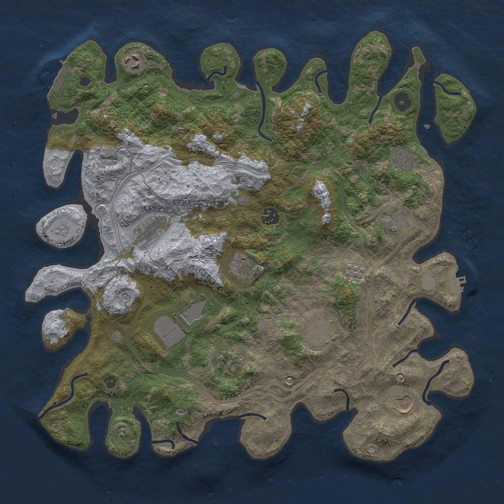 Rust Map: Procedural Map, Size: 4250, Seed: 172502295, 18 Monuments