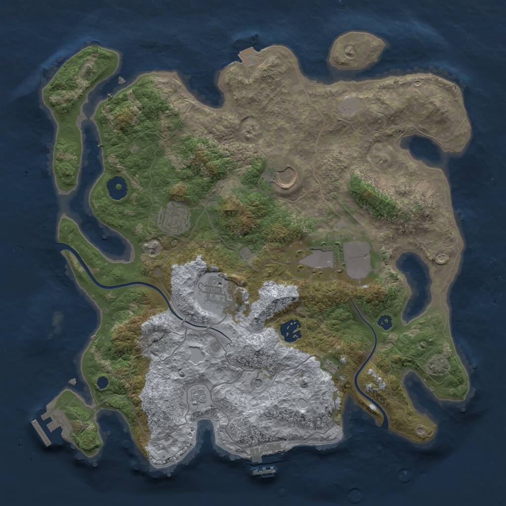 Rust Map: Procedural Map, Size: 3500, Seed: 1563823648, 11 Monuments