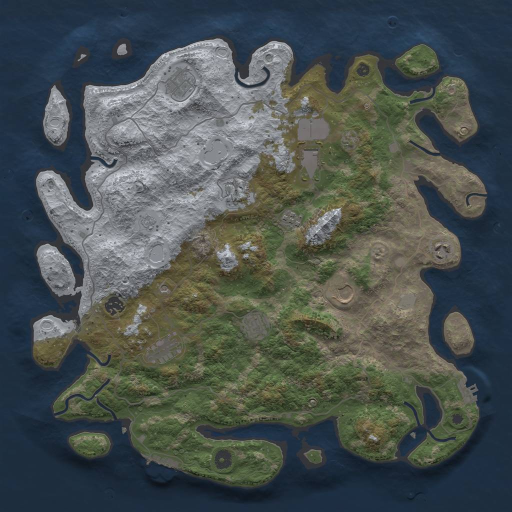 Rust Map: Procedural Map, Size: 4200, Seed: 319, 16 Monuments