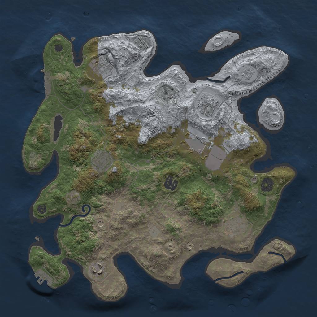 Rust Map: Procedural Map, Size: 3500, Seed: 872651793, 15 Monuments