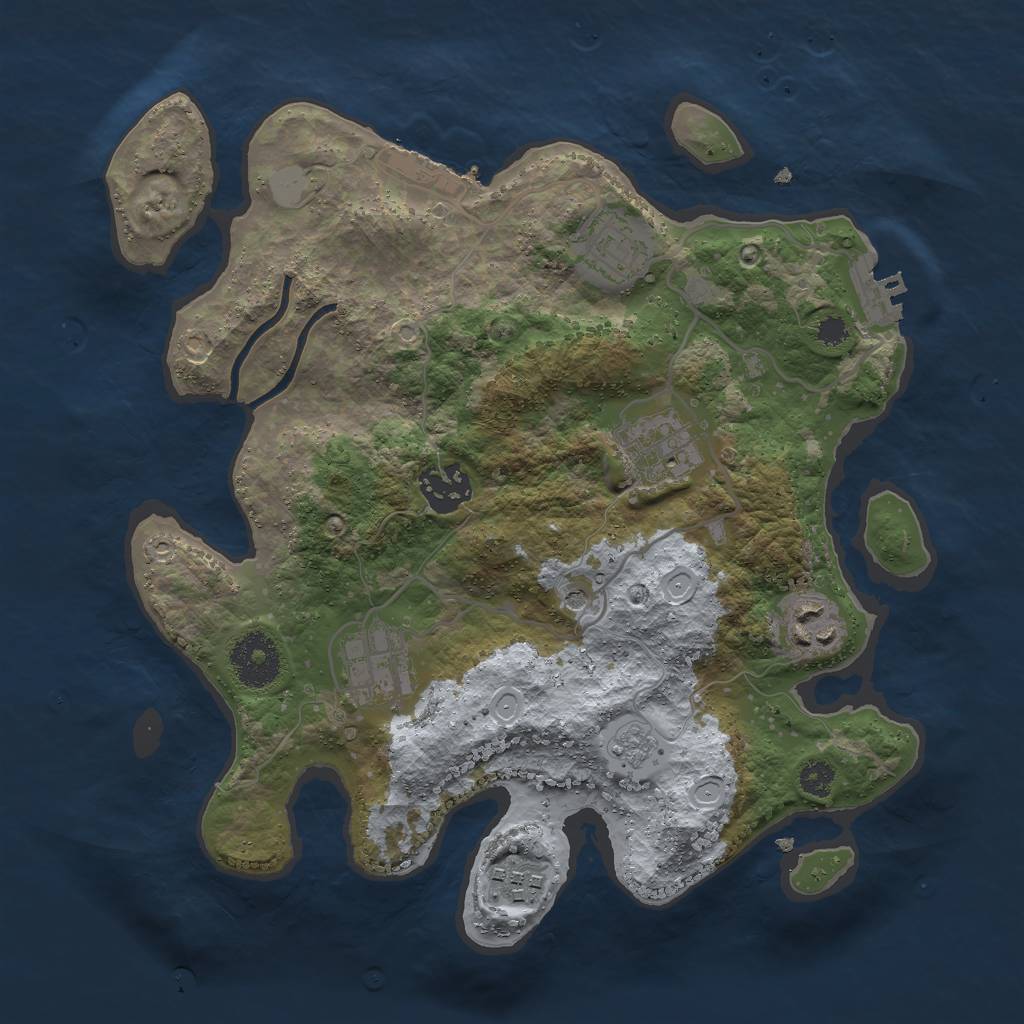 Rust Map: Procedural Map, Size: 3000, Seed: 203118931, 13 Monuments