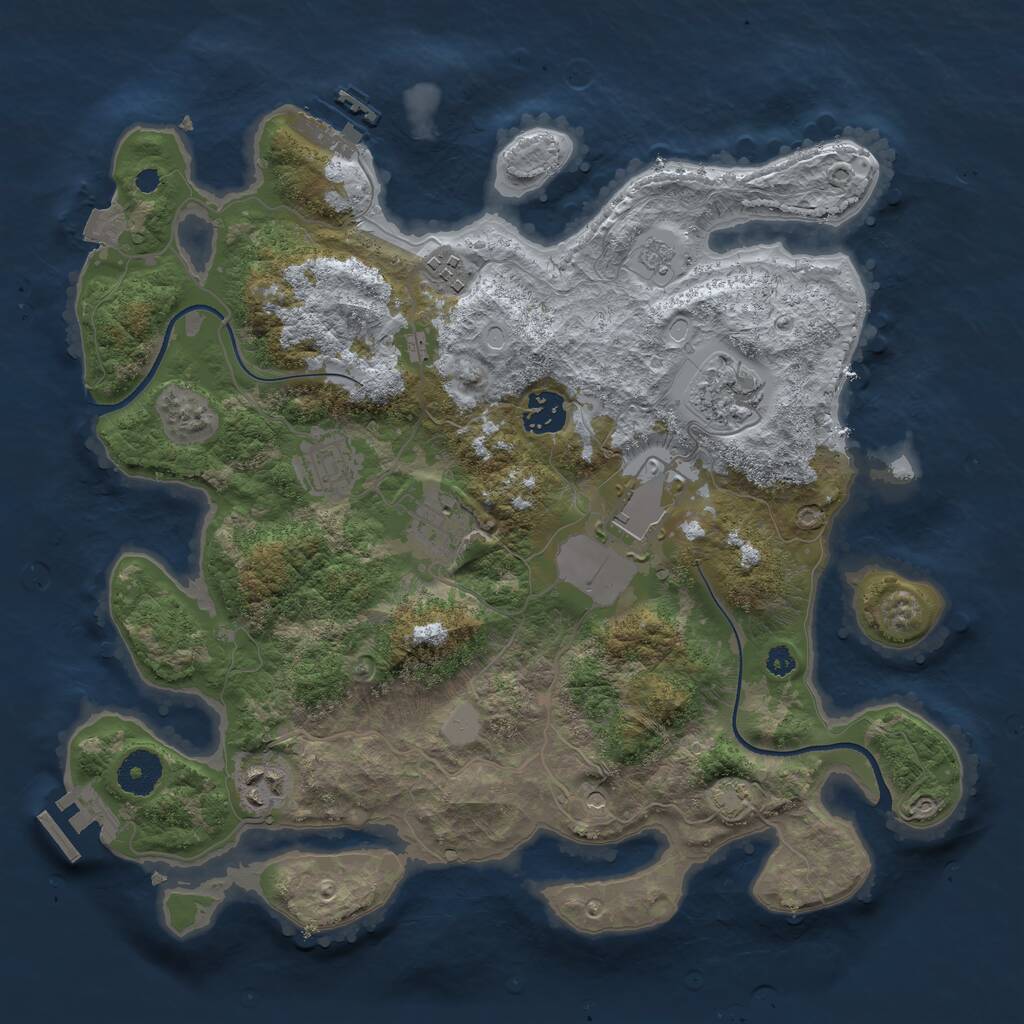 Rust Map: Procedural Map, Size: 3500, Seed: 4684767, 13 Monuments