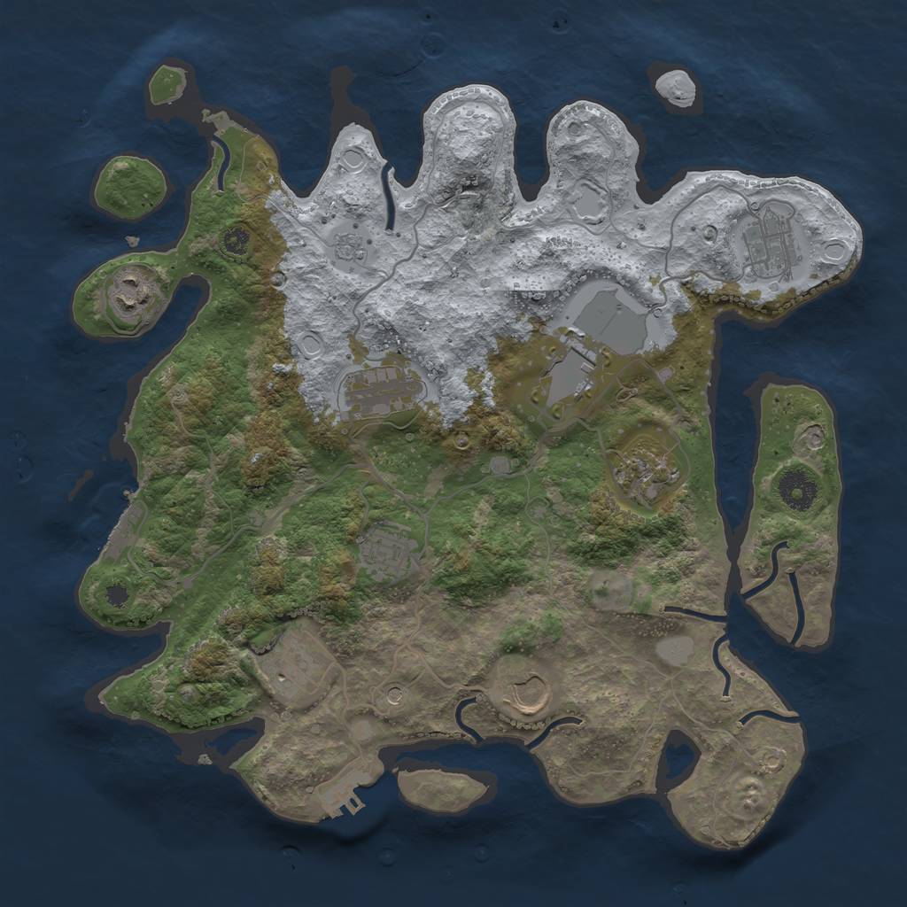 Rust Map: Procedural Map, Size: 3500, Seed: 97314115, 15 Monuments