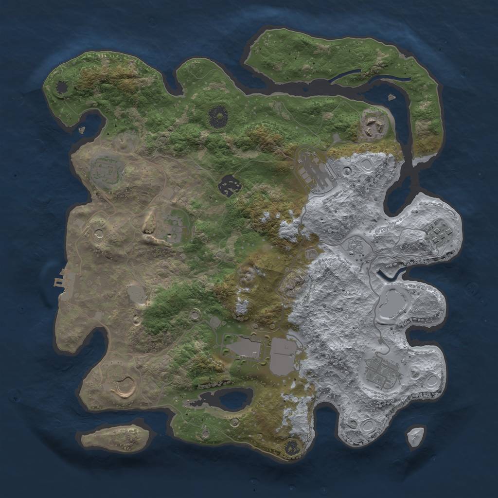 Rust Map: Procedural Map, Size: 3500, Seed: 89798004, 15 Monuments
